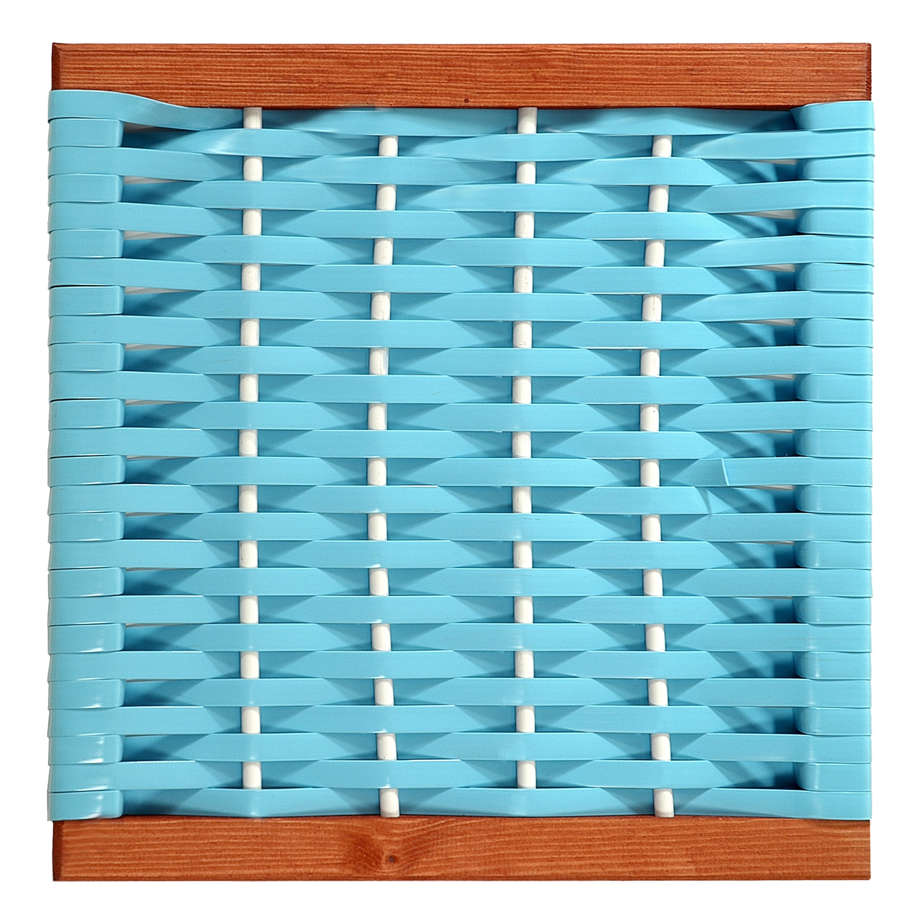 Muster Geflecht PVC hellblau-weiß